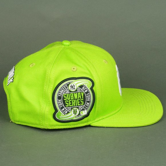 Pro Standard New York Yankees Subway Series Snapback Hat in Lime Green - Picture 3 of 12